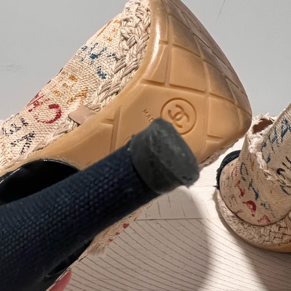 Chanel logo canvass heel wedge size 36 C - Picture 5 of 13